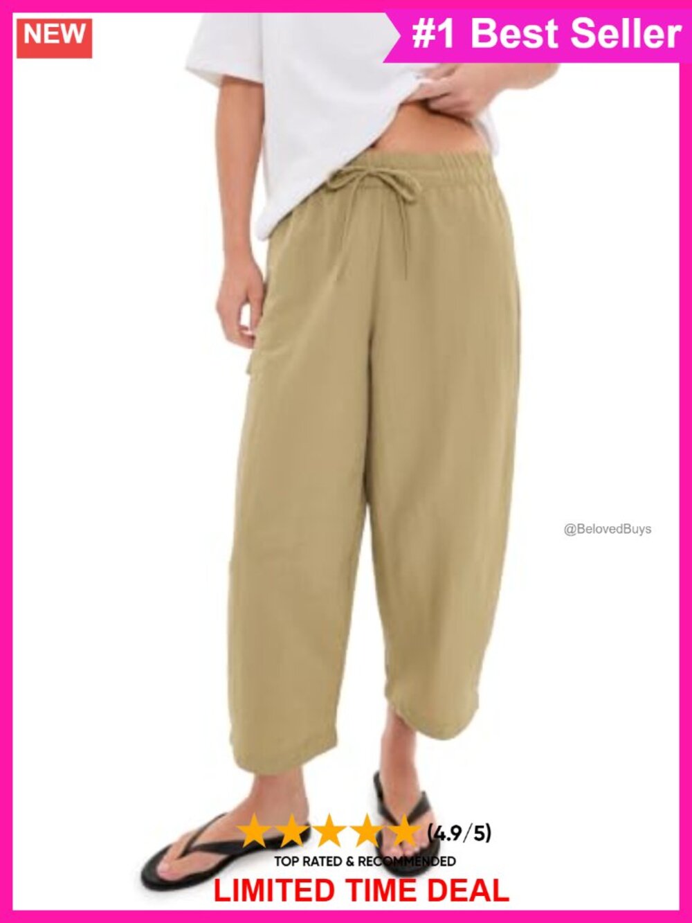 Barrel Leg High Rise Technical Weave Pants